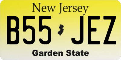 NJ license plate B55JEZ