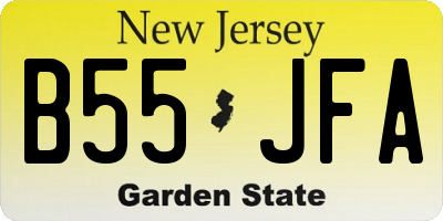 NJ license plate B55JFA