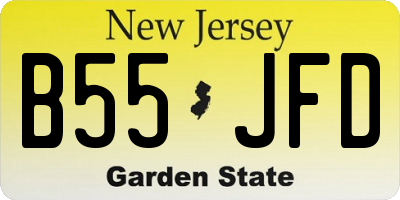NJ license plate B55JFD