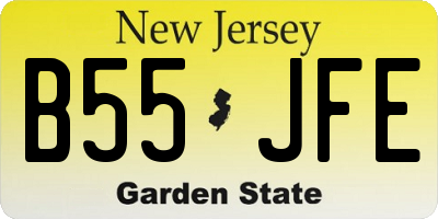 NJ license plate B55JFE
