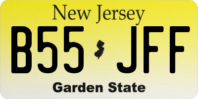 NJ license plate B55JFF