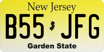 NJ license plate B55JFG