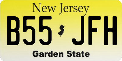 NJ license plate B55JFH
