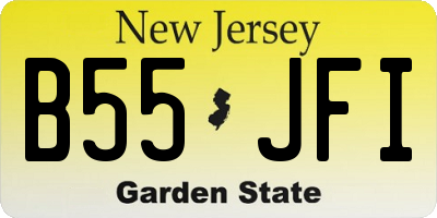 NJ license plate B55JFI