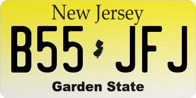 NJ license plate B55JFJ