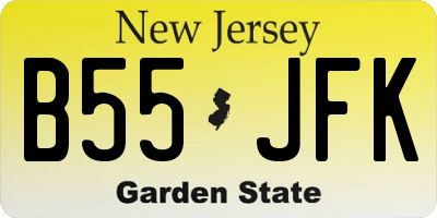 NJ license plate B55JFK