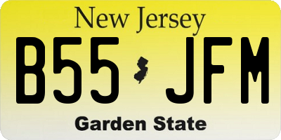 NJ license plate B55JFM