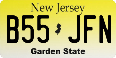 NJ license plate B55JFN