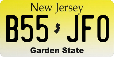 NJ license plate B55JFO