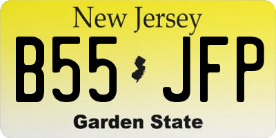 NJ license plate B55JFP