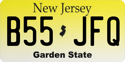 NJ license plate B55JFQ