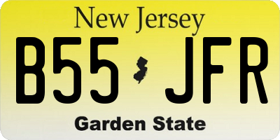 NJ license plate B55JFR