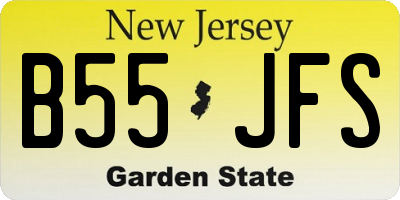 NJ license plate B55JFS