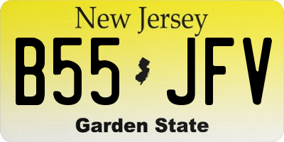 NJ license plate B55JFV
