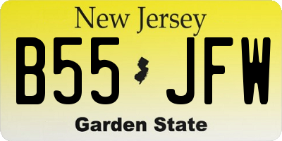 NJ license plate B55JFW