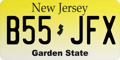 NJ license plate B55JFX