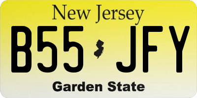 NJ license plate B55JFY