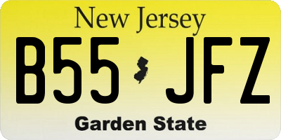 NJ license plate B55JFZ