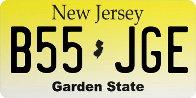 NJ license plate B55JGE