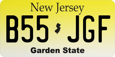 NJ license plate B55JGF