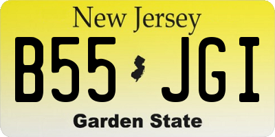 NJ license plate B55JGI