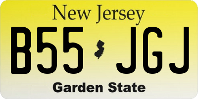 NJ license plate B55JGJ