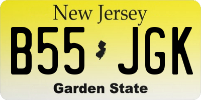 NJ license plate B55JGK