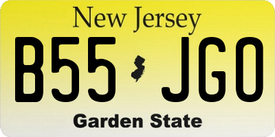 NJ license plate B55JGO