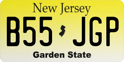 NJ license plate B55JGP
