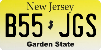 NJ license plate B55JGS
