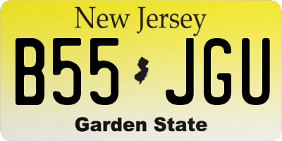 NJ license plate B55JGU