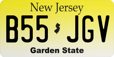 NJ license plate B55JGV