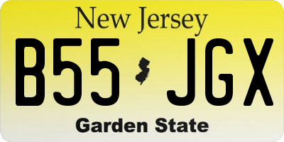 NJ license plate B55JGX