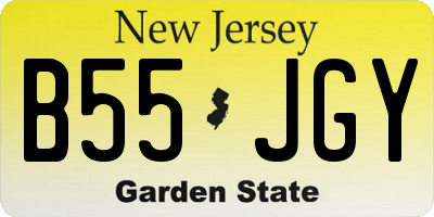 NJ license plate B55JGY