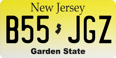 NJ license plate B55JGZ