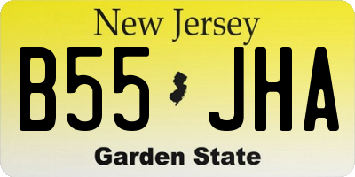 NJ license plate B55JHA