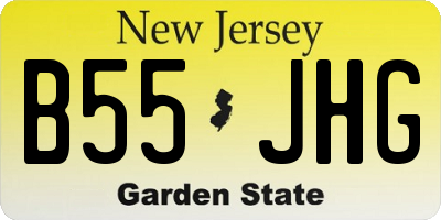 NJ license plate B55JHG
