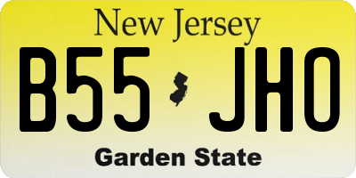 NJ license plate B55JHO
