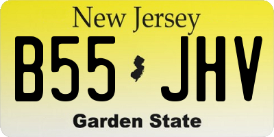 NJ license plate B55JHV