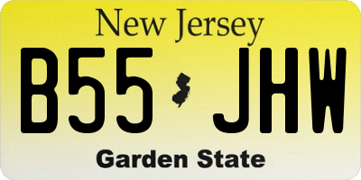 NJ license plate B55JHW