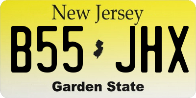 NJ license plate B55JHX