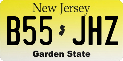 NJ license plate B55JHZ