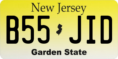 NJ license plate B55JID