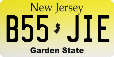 NJ license plate B55JIE