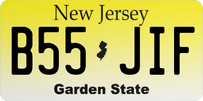 NJ license plate B55JIF