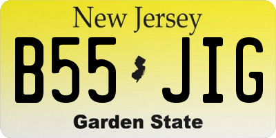 NJ license plate B55JIG