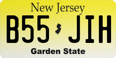 NJ license plate B55JIH