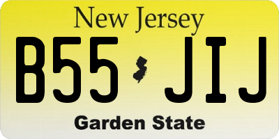 NJ license plate B55JIJ