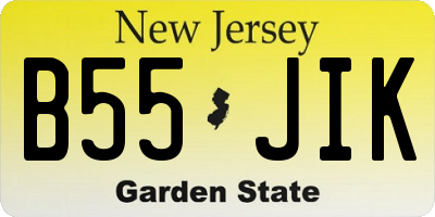 NJ license plate B55JIK