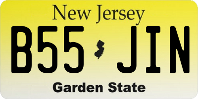 NJ license plate B55JIN